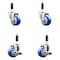 Service Caster 3 Inch 316SS Blue Poly Swivel 3/4 Inch Expanding Stem Caster Brake SCC, 2PK SS316EX20S314-PPUB-BLUE-2-TLB-2-34 - alternate 1
